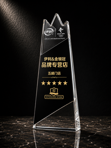 Geometric Partner Crystal Award - custom crystal awards with your logo